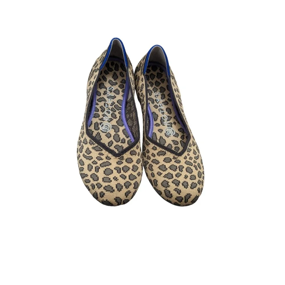 Rothy's The Flat Round Toe Spotted‎ Leopard Print Size 6.5